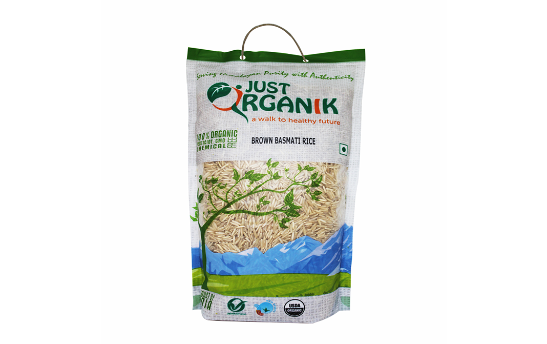 Just Organik Brown Basmati Rice    Pack  1 kilogram